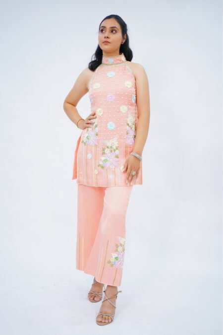 Peach Love Organza Kurta Set